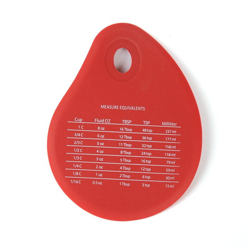 One-Piece Silicone Scraper with Baking Chart, Handheld Cake Smoother Tool