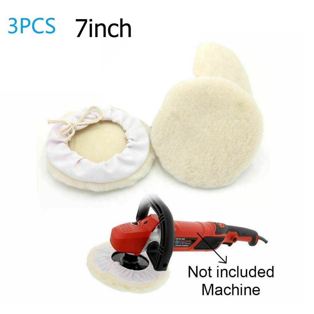 3 Pcs Buffing Pads 7inch Bonnet Buffer Buffing Car Lambs Pad High Quality
