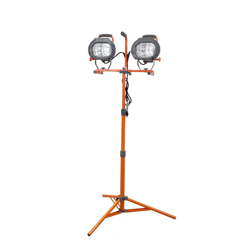 HDX 1200-Watt Halogen Tripod Work Light Portable w/ Tripod & Adjustable Head