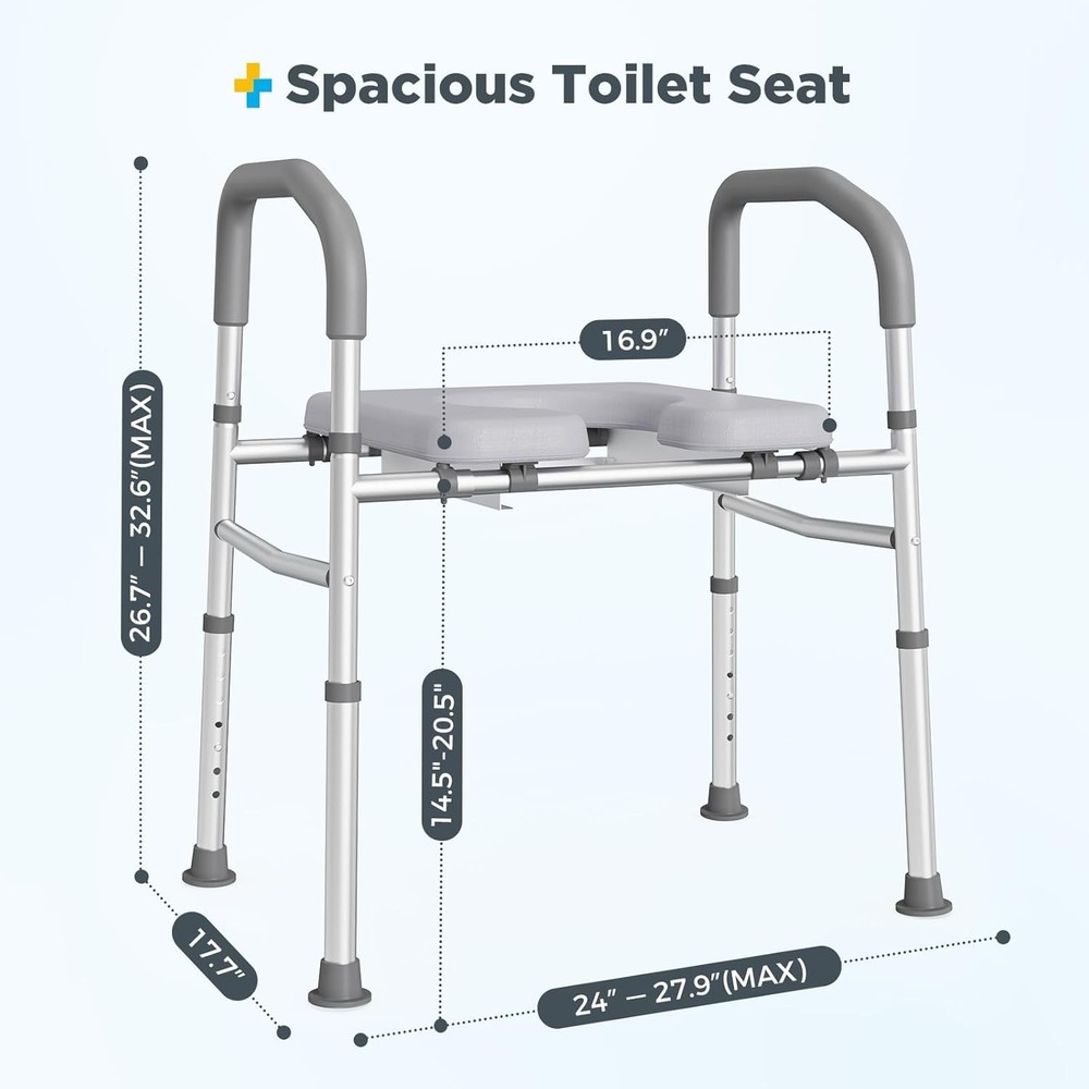 Bedside Commode for Seniors, Bedside Commodes with Adjustable Width and Height,