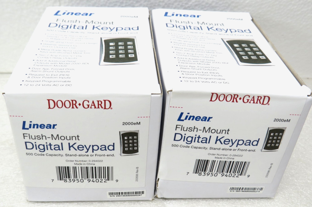 Linear 2000eM eM Style Flush-Mount Durable Metal Access Control Keypad [CTD]