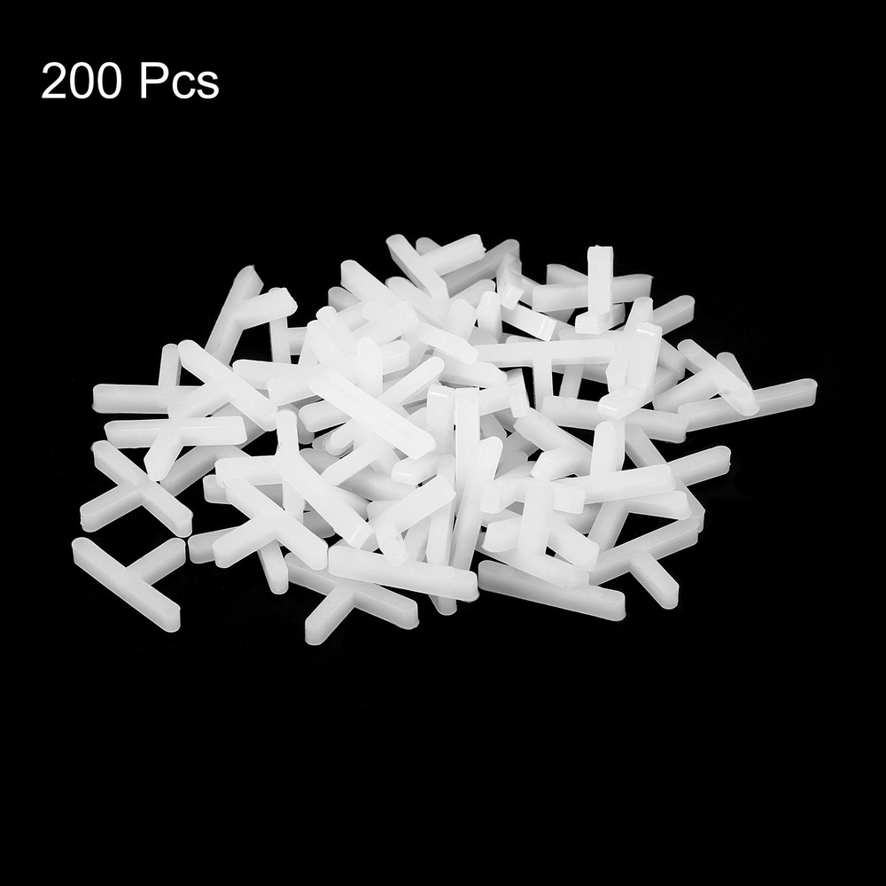 200Pcs Wall Floor Tile Plastic T Shape Spacers Tiling Tools 2.5mm 3/32" White