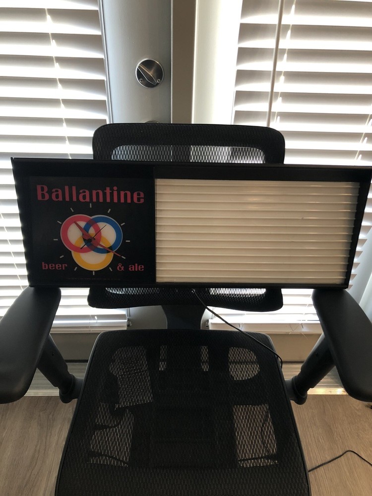 Ballantine beer lighted clock. Works.
