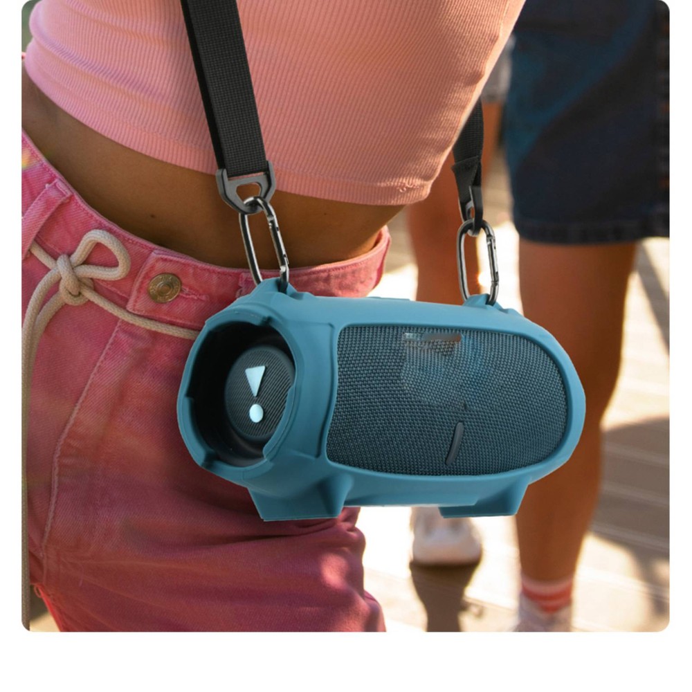 For JBL charge5/5 WiFi Bluetooth Speaker Silicone Protective Case+Shoulder Strap