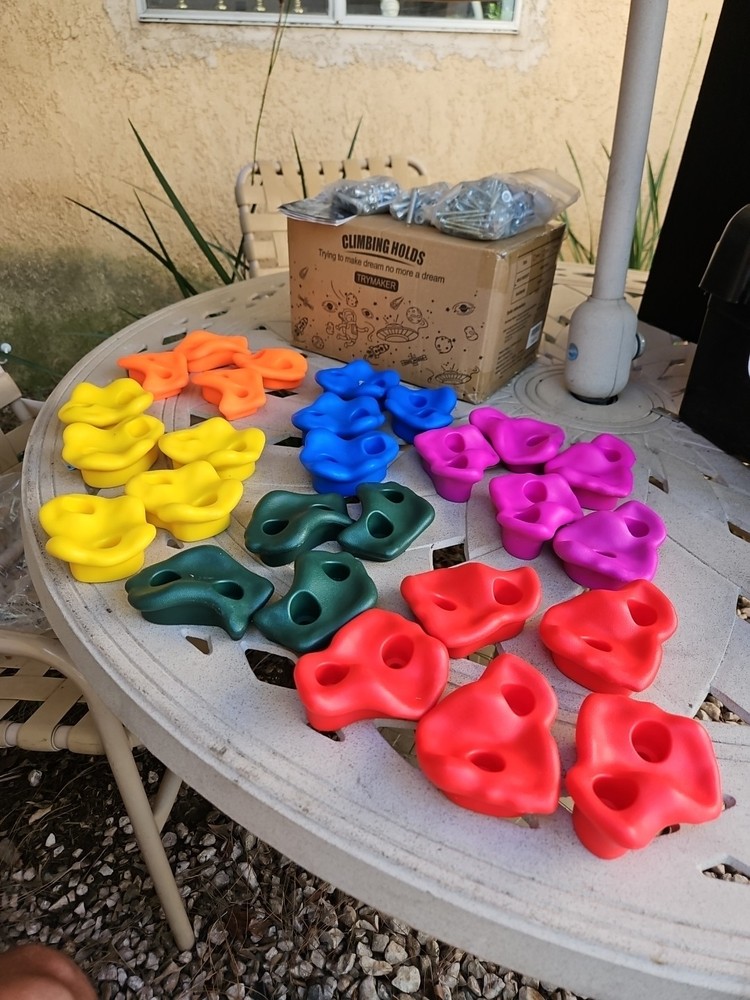 TRYMAKER  27 PCS Rock Wall Climbing Holds w Mounting Hardware