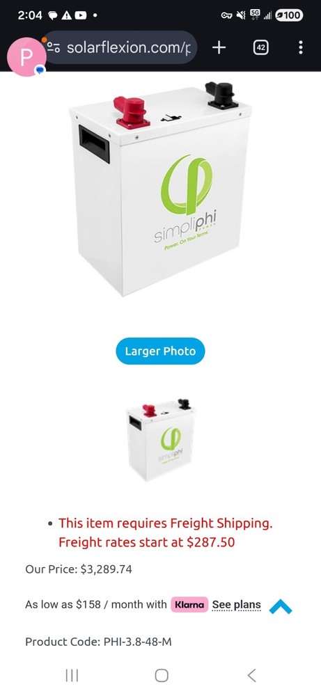 SIMPLIPHI SOLOR 48V 3.8 K BATT