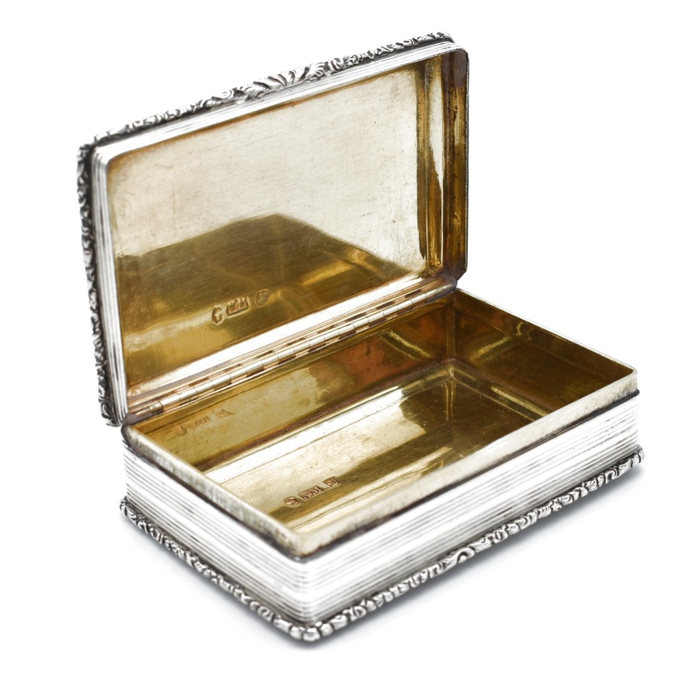 Antique Nathaniel Mills Solid Silver Snuff Box Table Snuff Trinket Box 1837