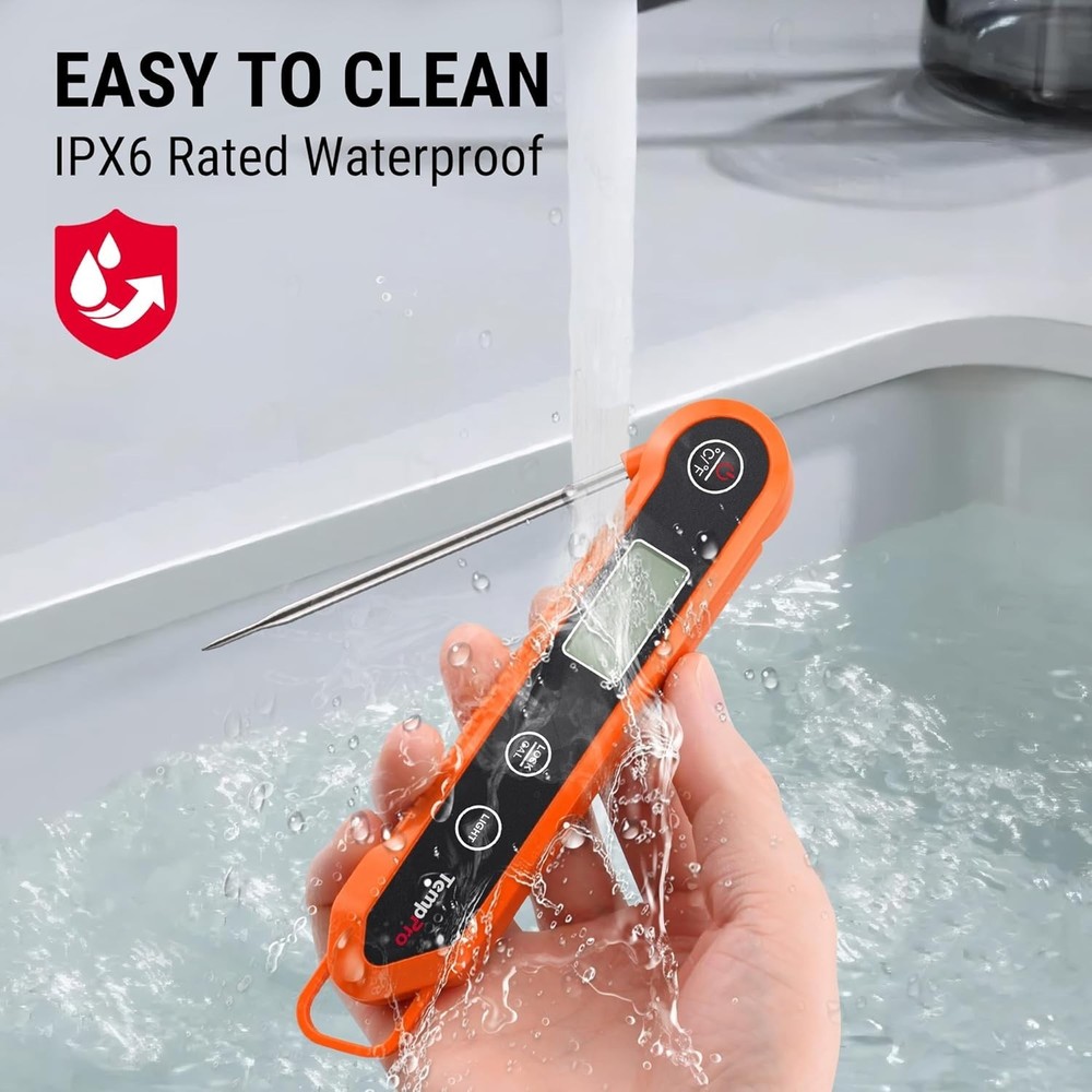 Fast and Accurate Waterproof Instant Read Thermometer with Calibration Function