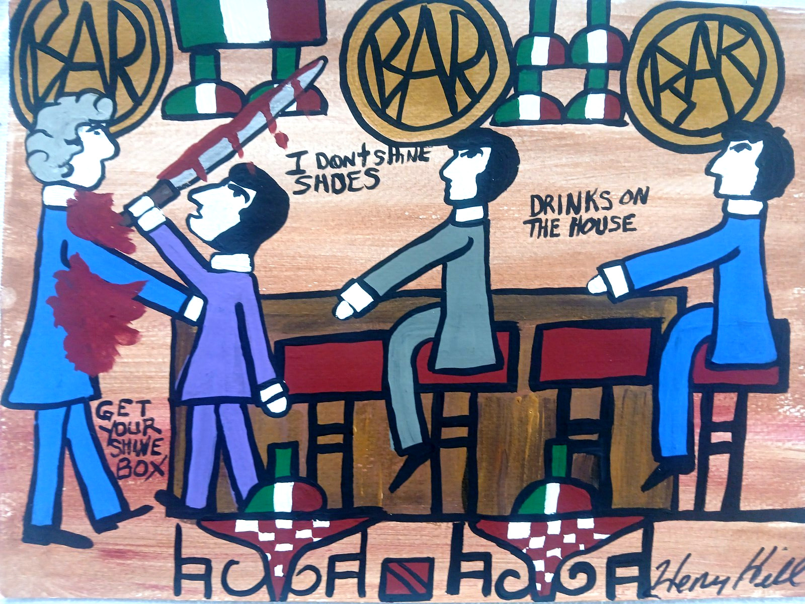 Mafia Signed Original Henry Hill Cosa Nostra Gangster Painting No More Shines!