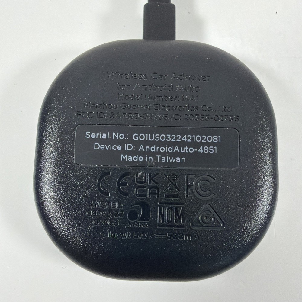 Motorola MA1 Wireless Car Adapter for Android Auto by Google
