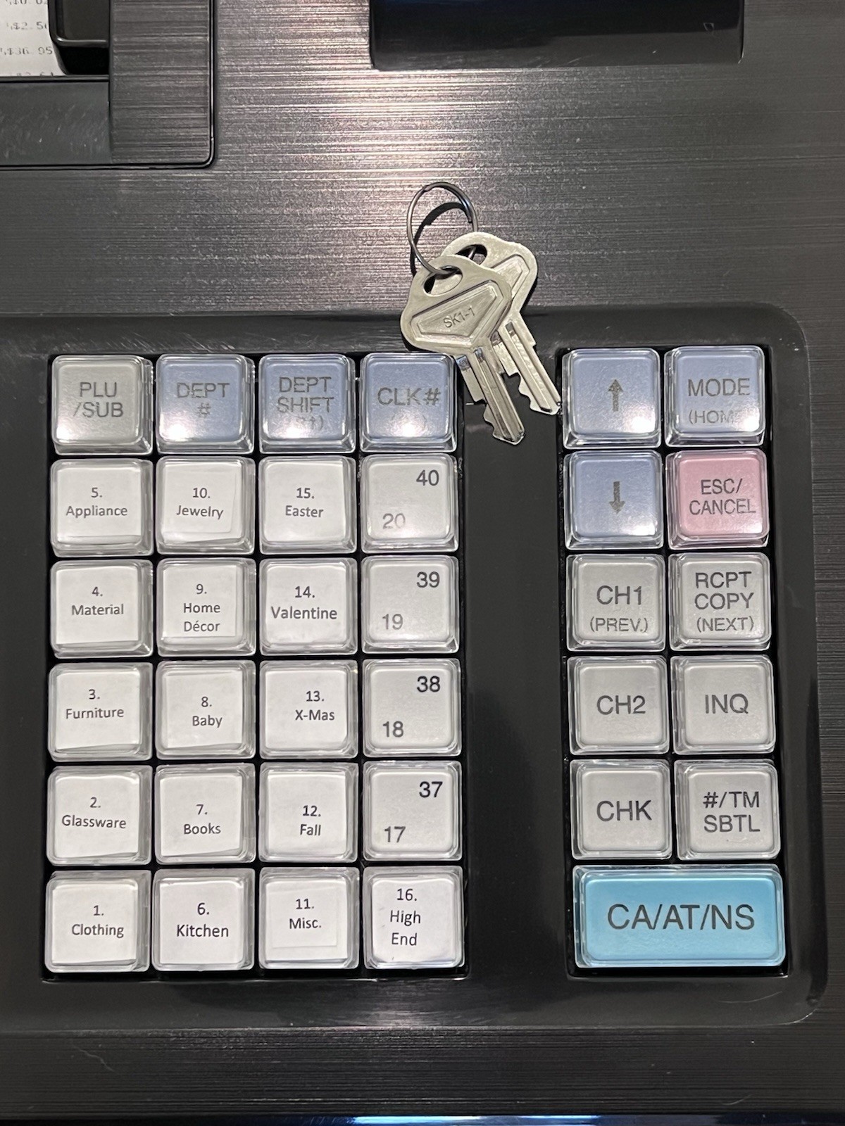 Sharp XE-A407 Cash Register Dual Thermal Printer with Keys, Cash Drawer & Manual