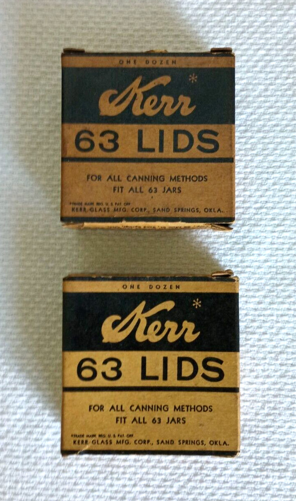 1950's - 60's KERR LIDS BOXES ~ For Display Only, 2 Partial Boxes 15 Lids