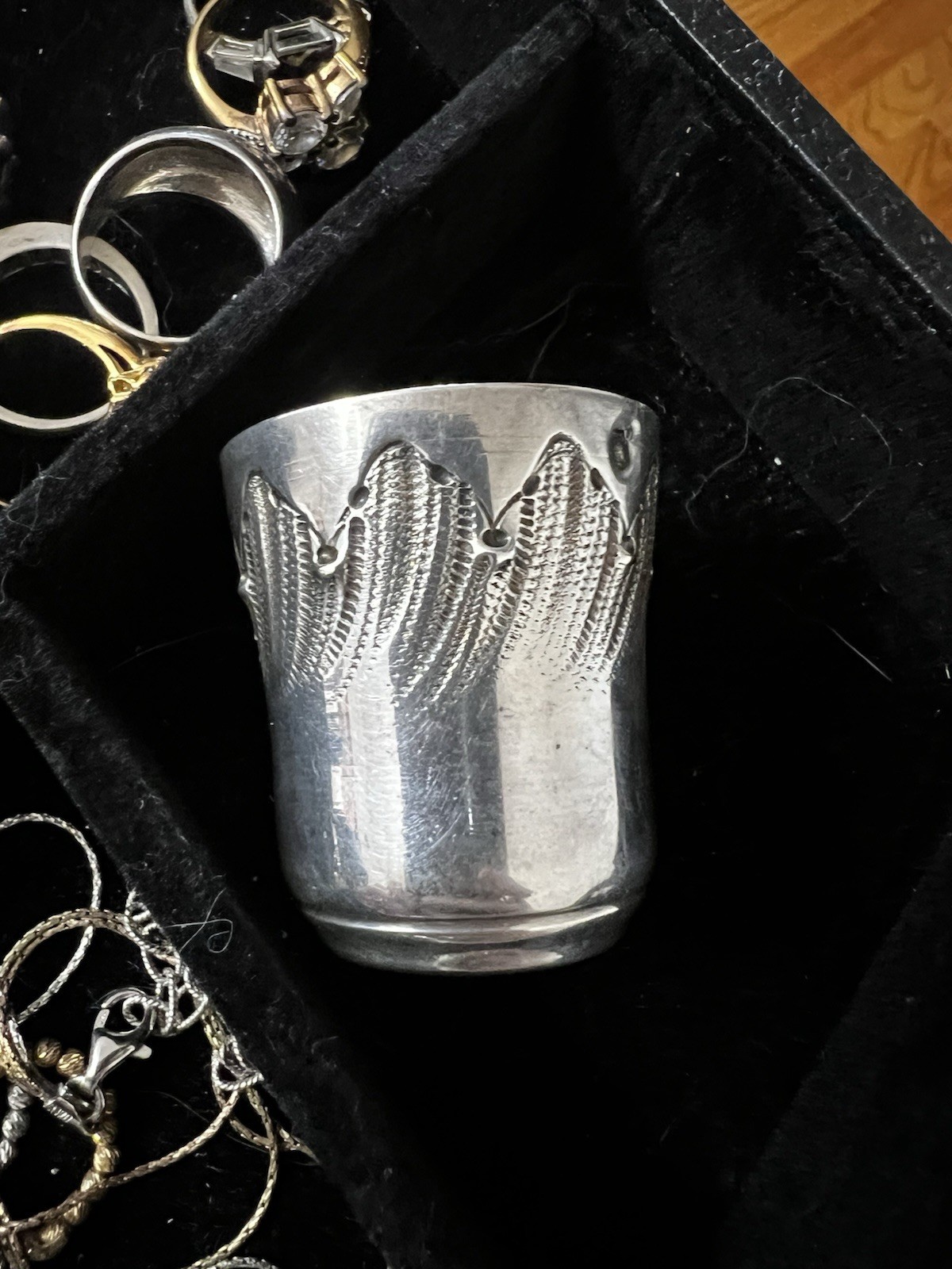 Antique Victorian French Sterling Silver Julep Cup Timbale Floral Hallmarked