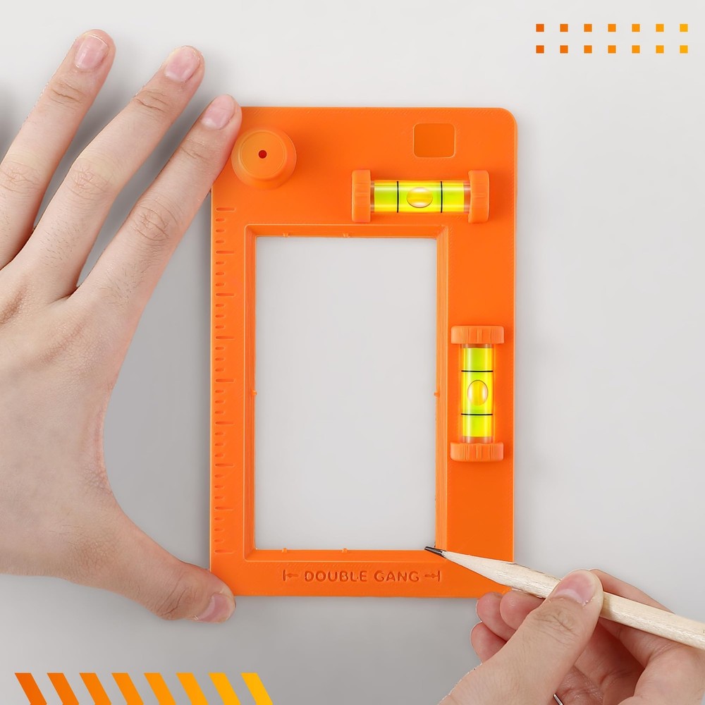 Orange Low Voltage Mounting Bracket Template Single Double Gang Mark Cutout