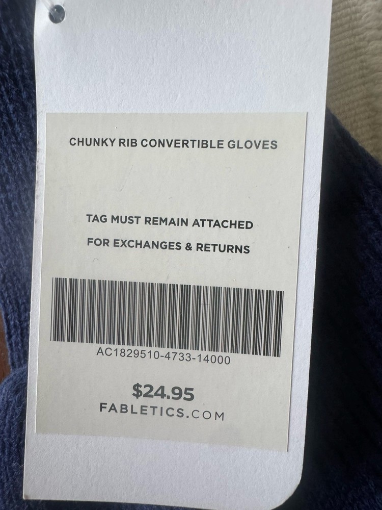 Fabletics Navy Blue Chunky Rib Convertible Gloves