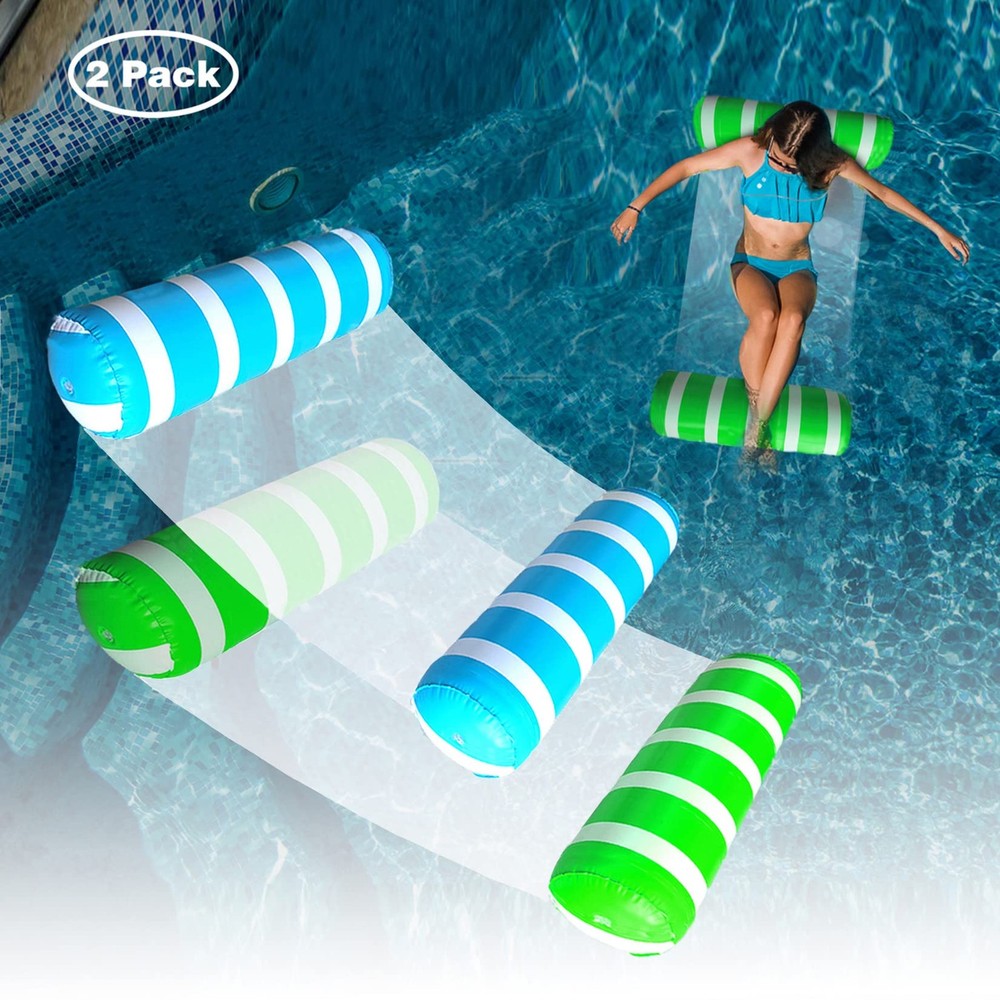2 Pack Float Hammock,Pool Float Lounger,Water Swimming Floating Bed Hammock,C...