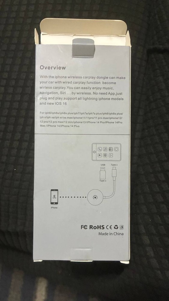3pk Wireless CarPlay Adapter for Apple iPhone iOS 10+ Plug & Play 2024 TypeC