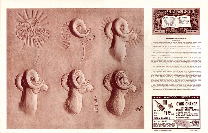 Leather Craft Doodle Page,          Embosssing- Step by Step