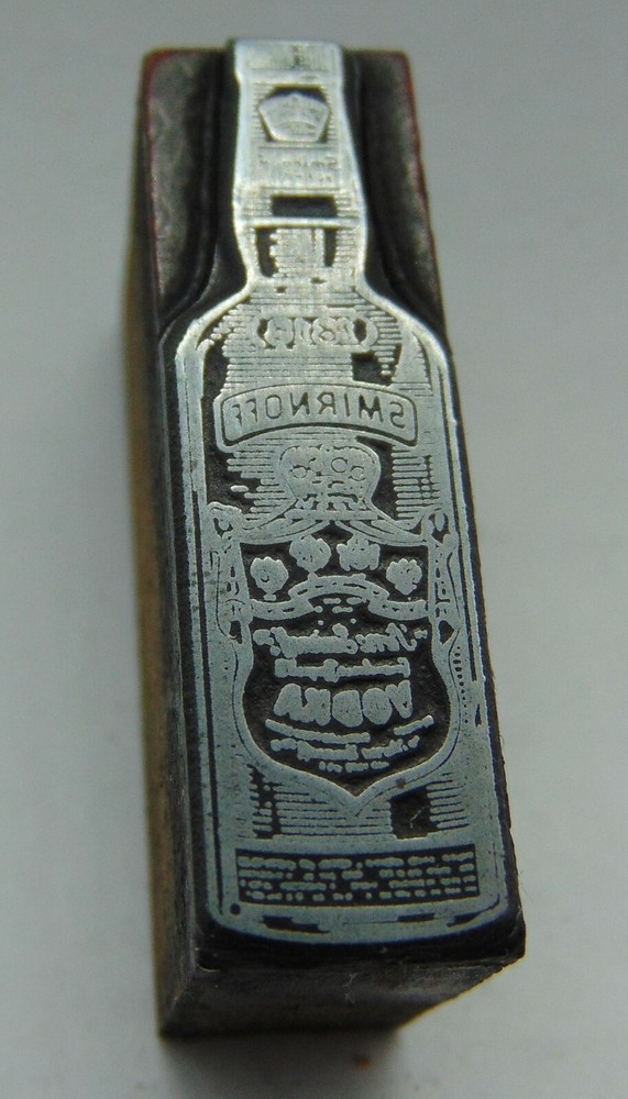 Printing Letterpress Printers Block Vodka Bottle