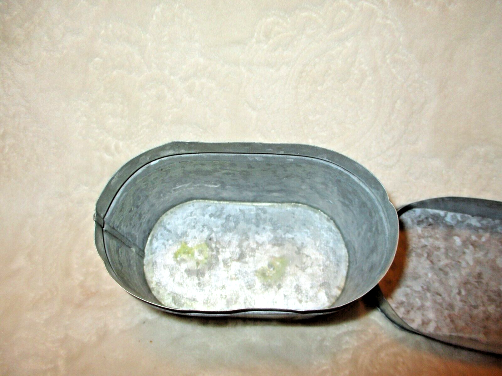 Galvanized Empty Oblong Shape Candle Container~NO CANDLE~EMPTY