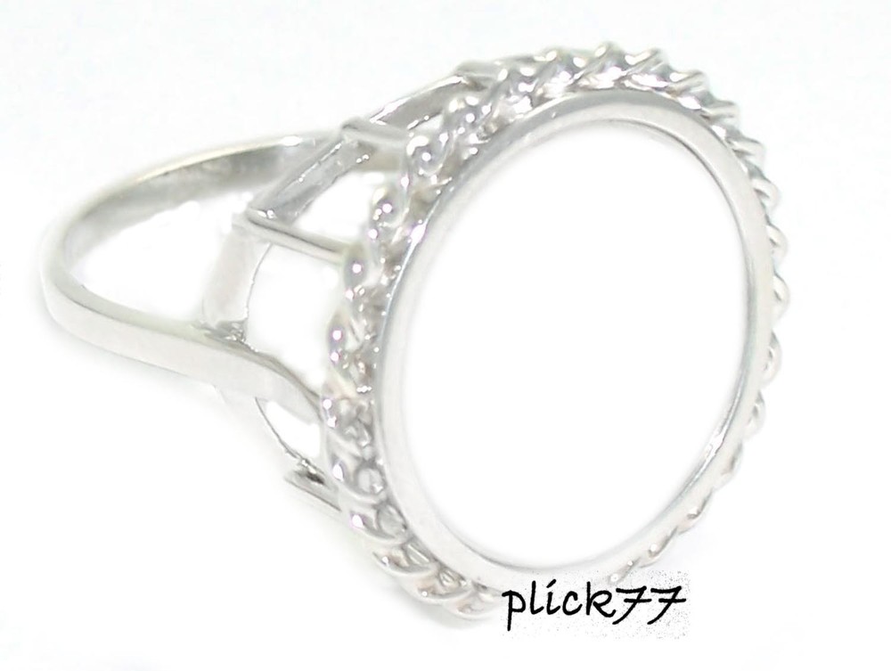 Womens High Rise Coin Ring Sterling Silver