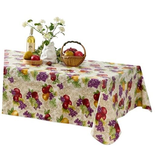 Newbridge Fresh Ripe Fruit Vinyl Tablecloth with 70" x 52" (Rectangular) Avalon