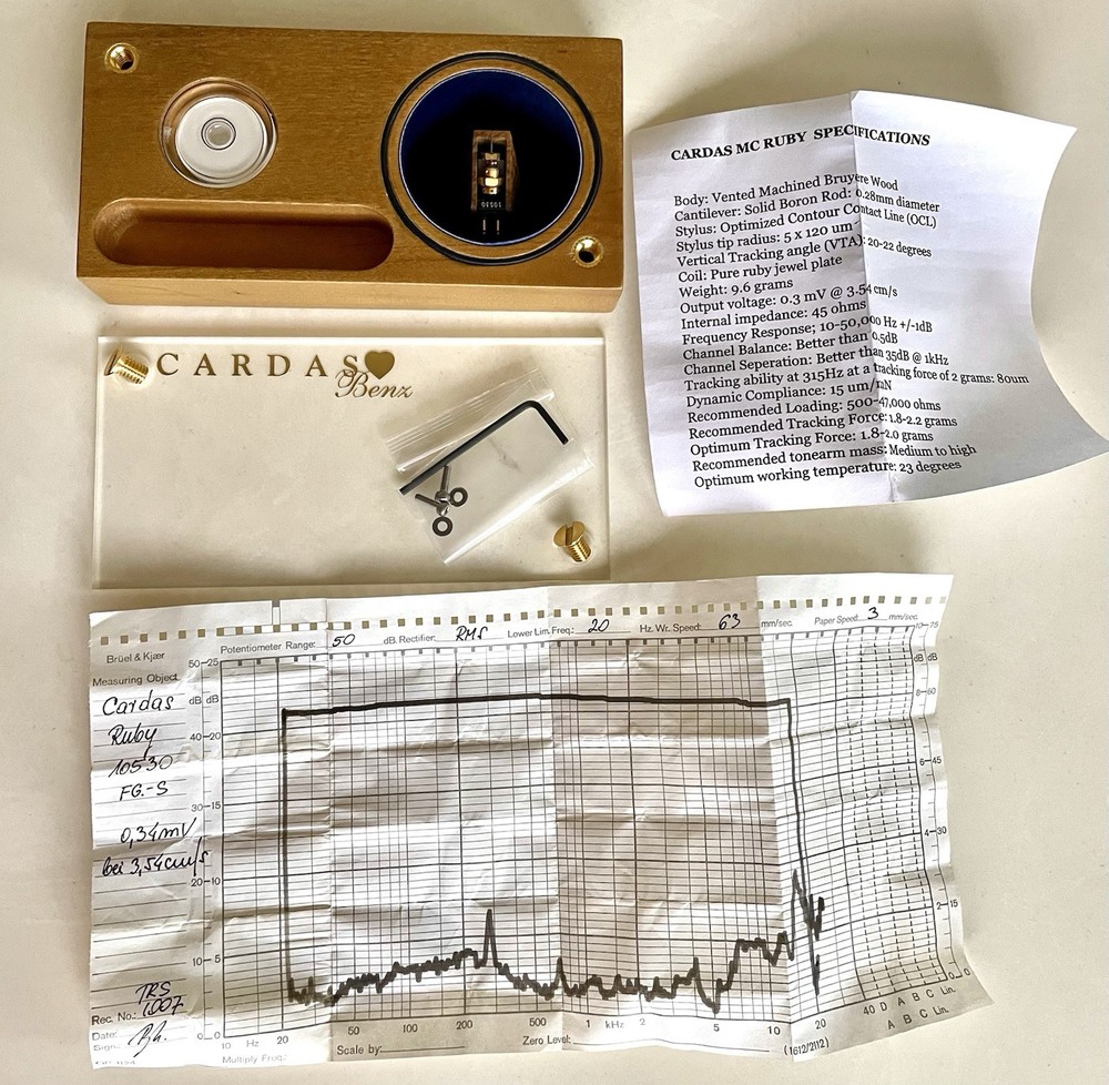 Cardas Myrtle Heart Ruby (Benz Micro Ruby) MC Cartridge, Line-contact on Boron