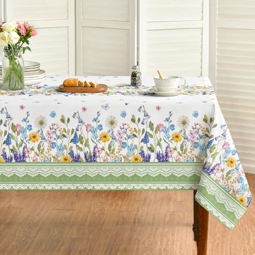 Spring Tablecloth 60×140 Inch Rectangular 60" x 140" (Rectangular) Green