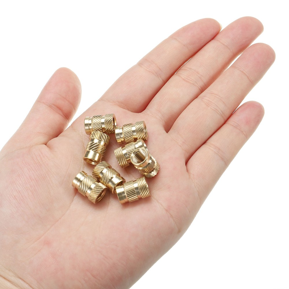 20 x M6 Threaded Inserts Metric Knurled Nuts Brass Heat-Set Inserts