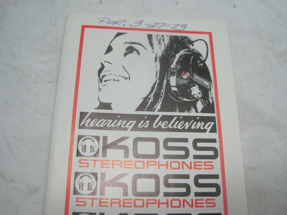 Koss Headphone Full Line Brochure==Original!