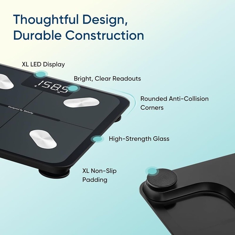 High Precision Smart Scale W/ App Sync 13 Biometrics Weight Modes Voice Control