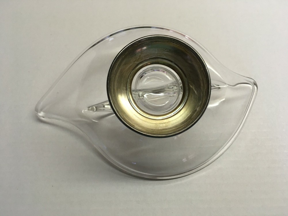 Crown Sterling Silver & Glass Divided Dish