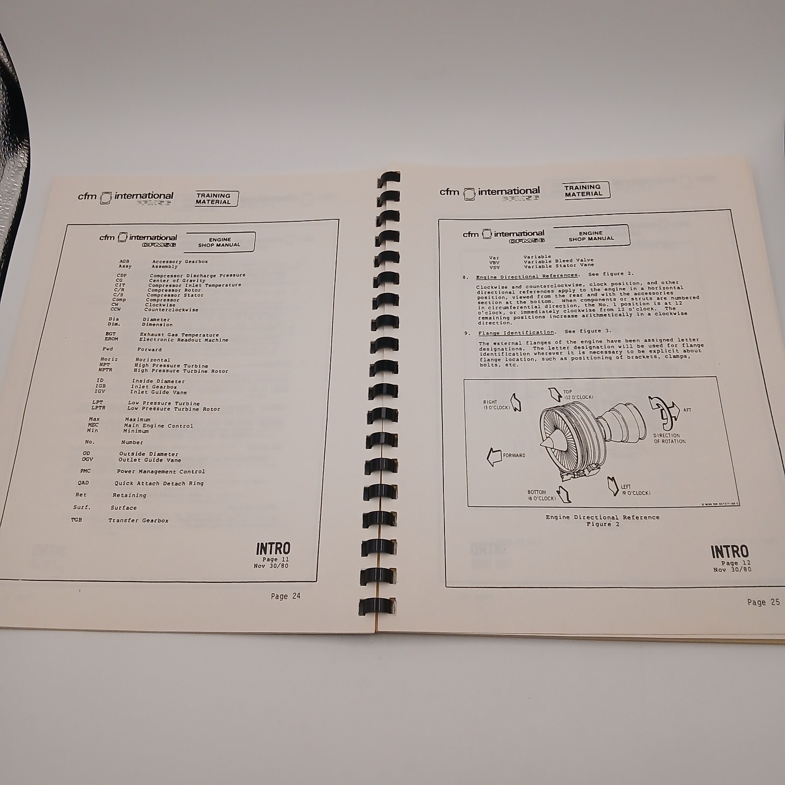 Vintage CFM International CFM56 Engine Maintenance Introduction Student Notebook