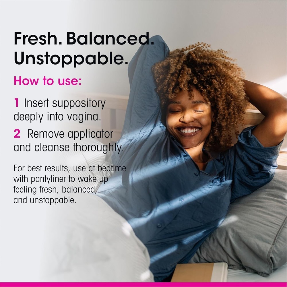 vH essentials Prebiotic pH Balanced Vaginal Suppositories – 15 Count