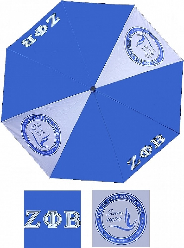 Zeta Phi/&Phi; Beta Reverse Jumbo Golf Umbrella [Blue/White]