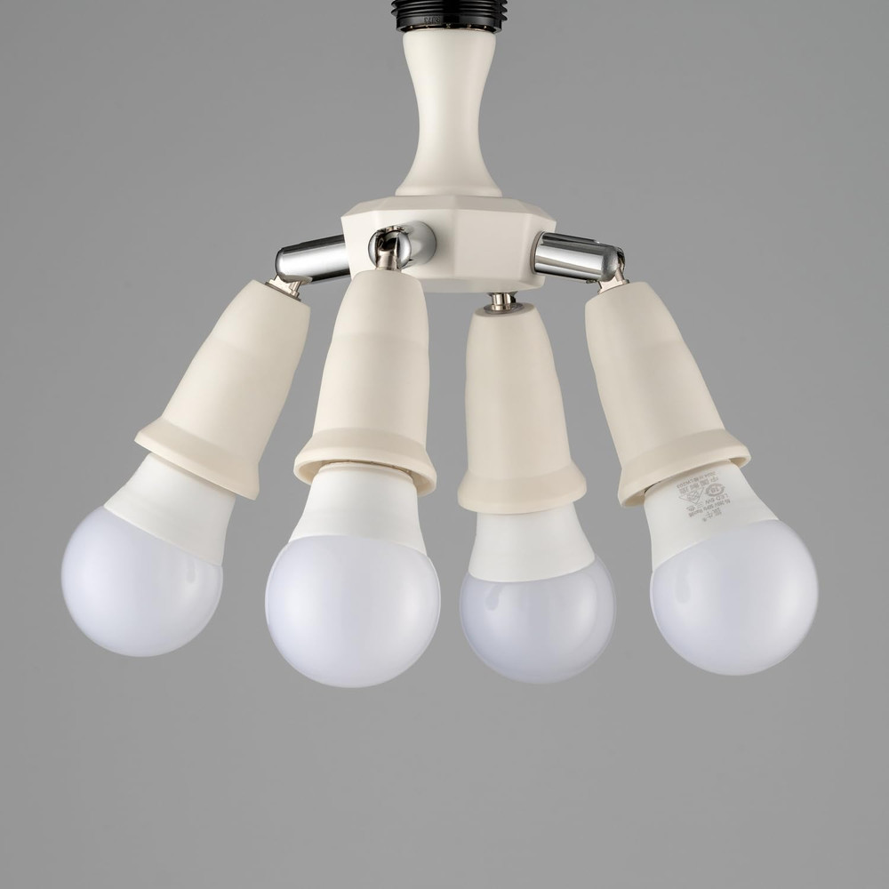 4 in 1 Light Socket Splitter Adapter, E26 E27 Standard Base LED Bulbs Converter