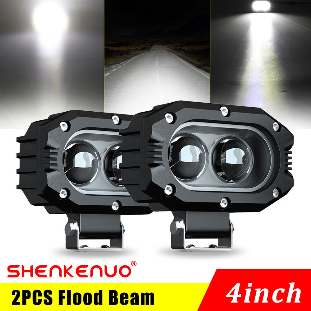 White 4" LED Work Light Bar Spot Pods Fog Lamp Offroad Driving Truck SUV 4WD