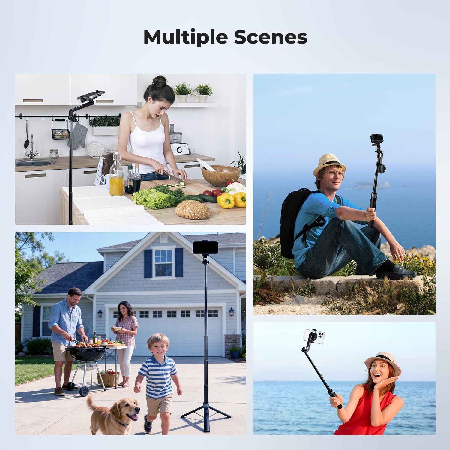 K&F CONCEPT Universal Phone Tripod Selfie Stick Tripod Stand for Phone, GoPro