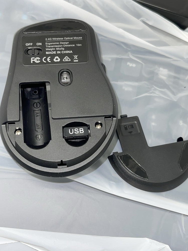 Wireless Keyboard and Mouse Combo, 2.4G Full Size Wave Keys Ergonomic