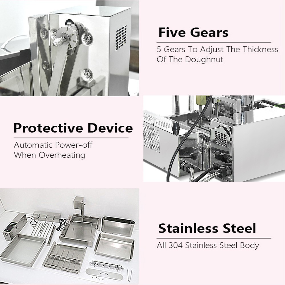 Kolice 2600pcs/hour Mini 6 rows donuts making machine frying doughnut maker
