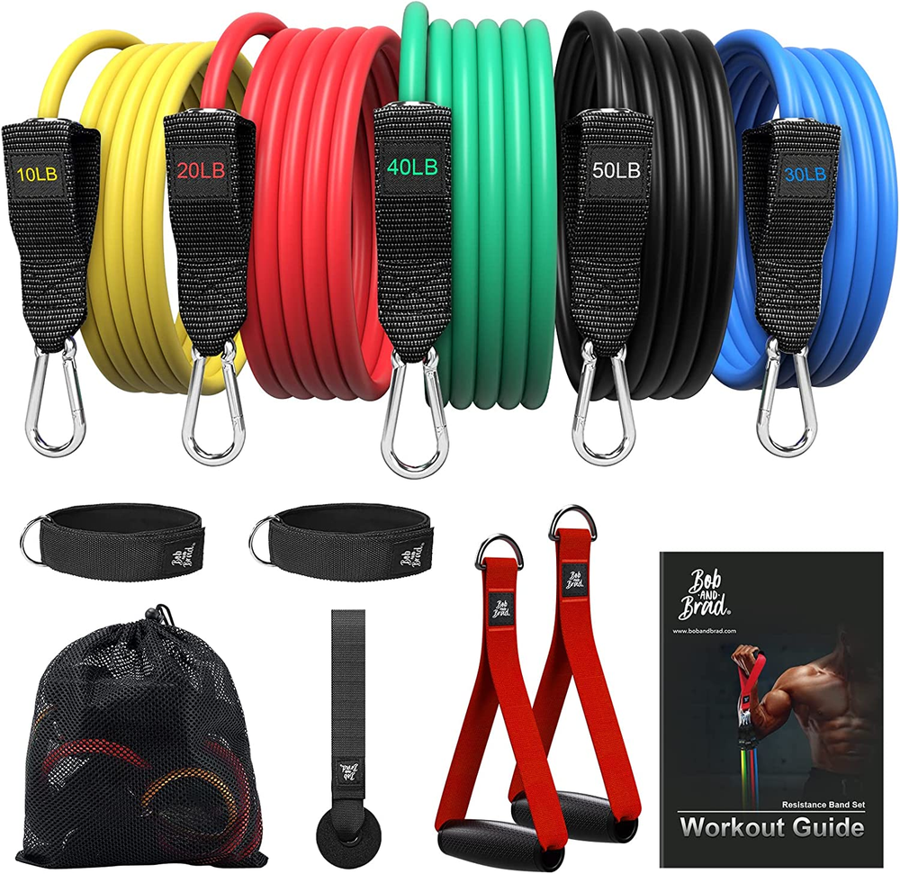 BOB AND BRAD Resistance Bands for Workout Stackable Up to 125-150lbs Ankle Strap