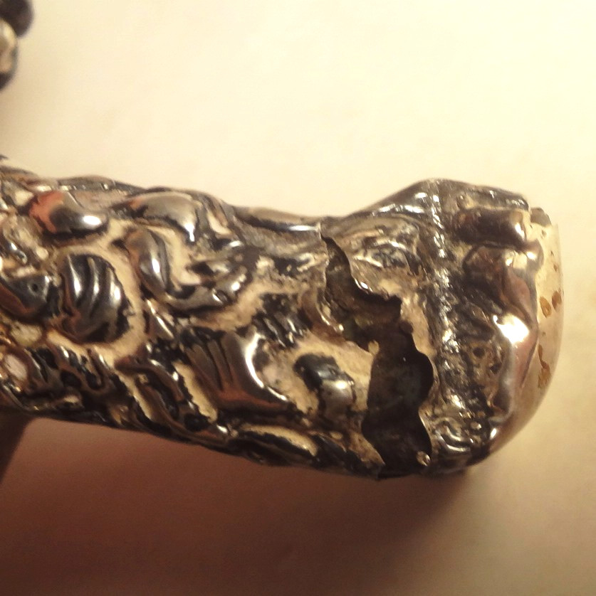 Vintage STERLING SILVER ornate POODLE made in ITALY - w/ ISRAEL Mark -TO RESTORE