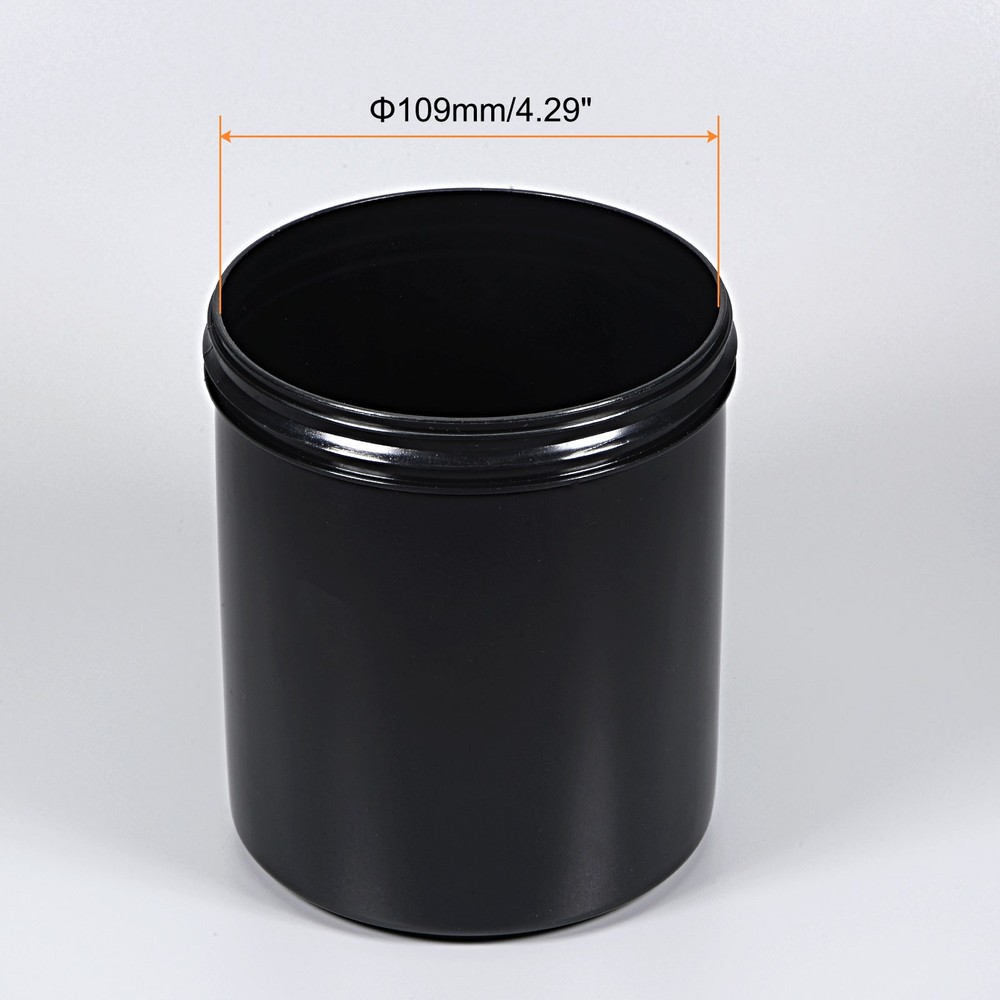 2Pack Empty Plastic Paint Pail 0.26 Gallon/1000mL Seal Storage Container Black