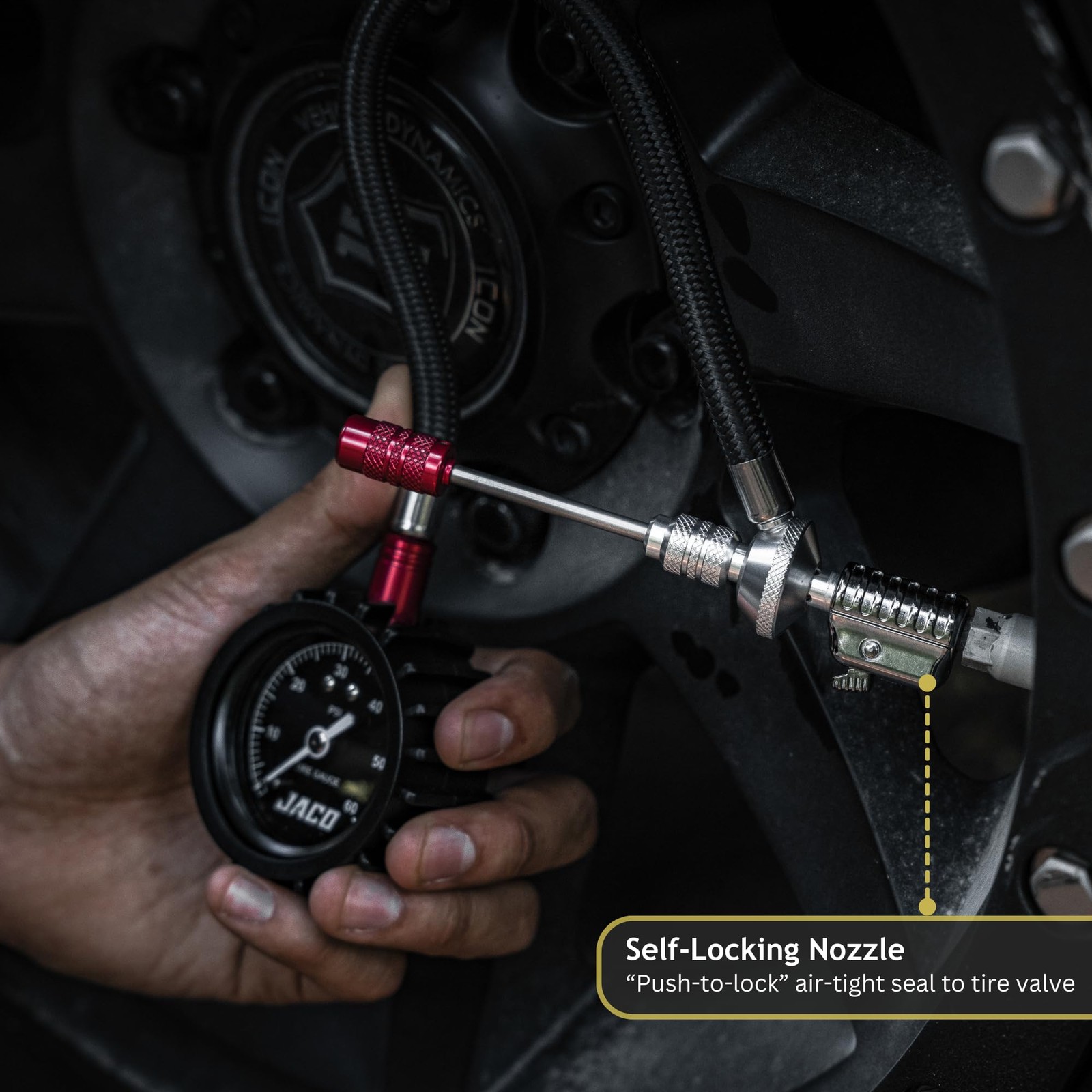 JACO Lightning RX4 Tire Deflator with Gauge | Rapid Quick-Connect Off Road...