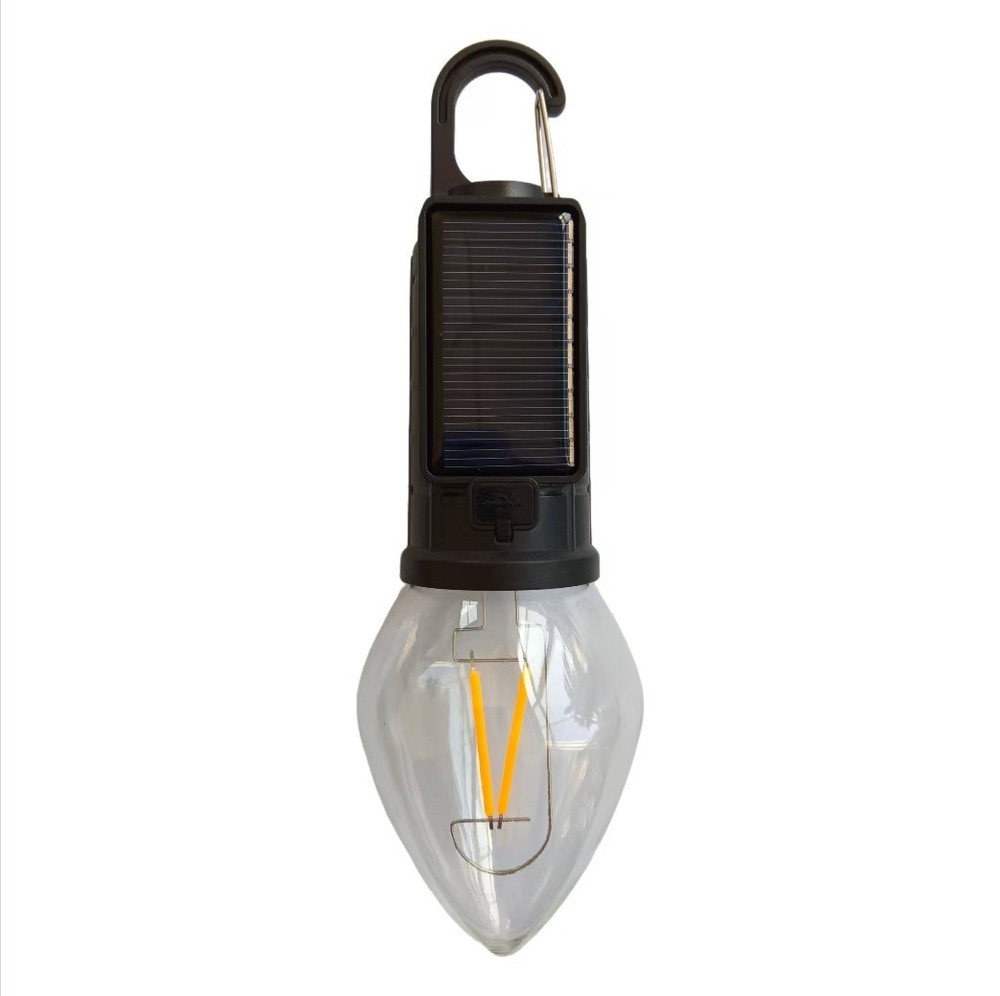Solar Decorative Taper: Camping Bulb Light