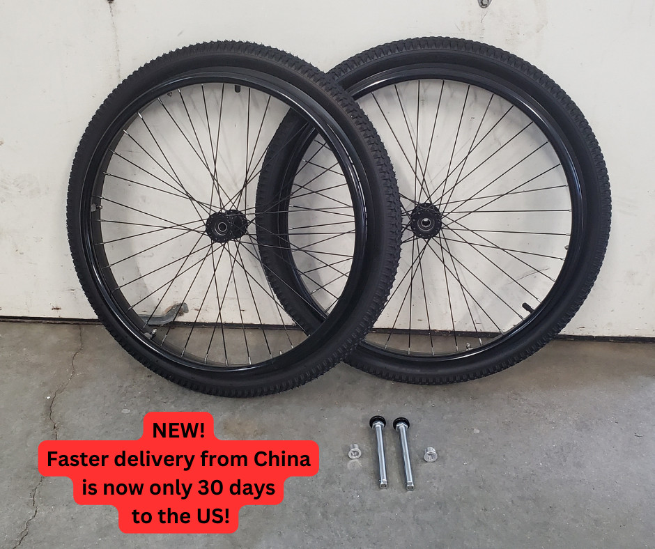 Pair of 24"x1.95" (507) Off-road Wheelchair Wheels with Axles (NEW)