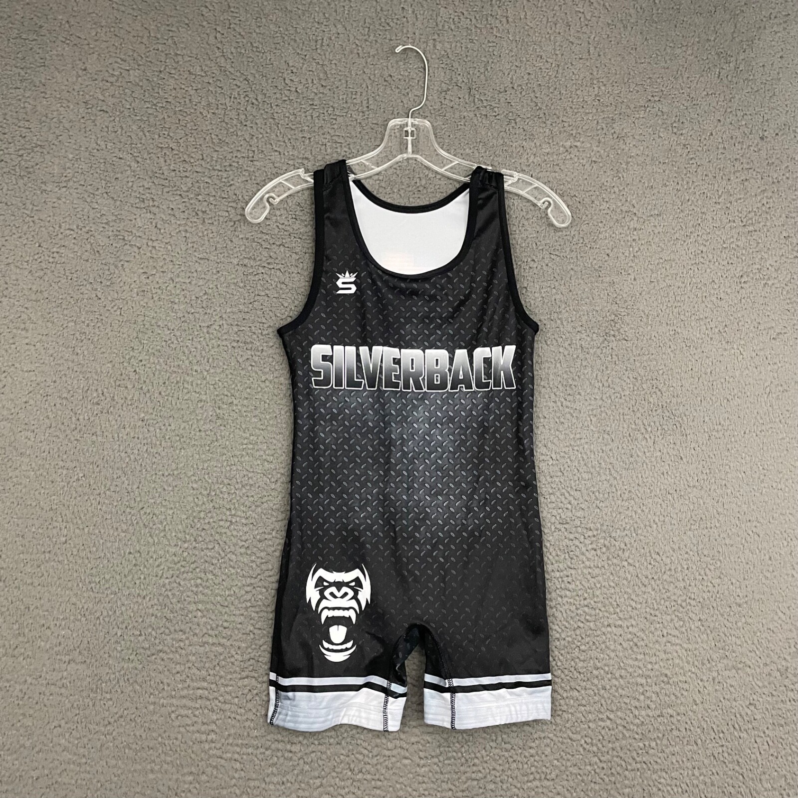 Silverback Match Worn Wrestling Singlet Mens XS Black Team USA Spandex Sports