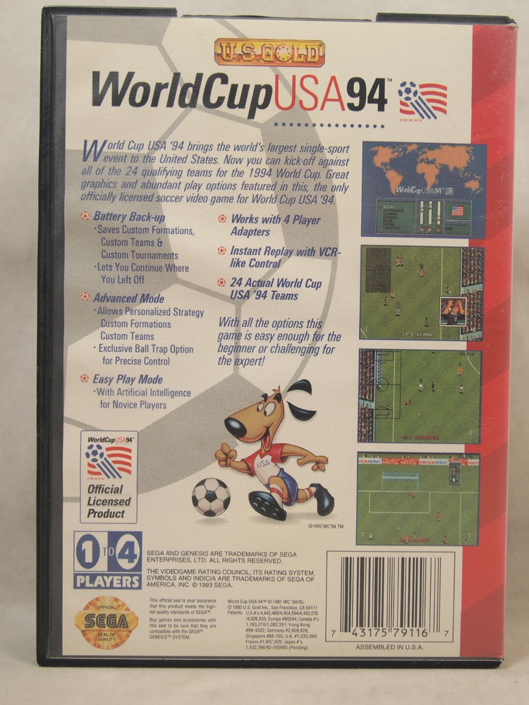 World Cup Soccer 94 Case (SEGA Genesis) Authentic BOX ONLY