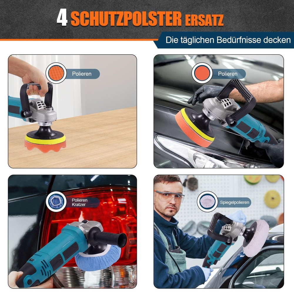 1600W Electric Car Polisher Kit Buffer Sander Variable Speed Polishing Machine