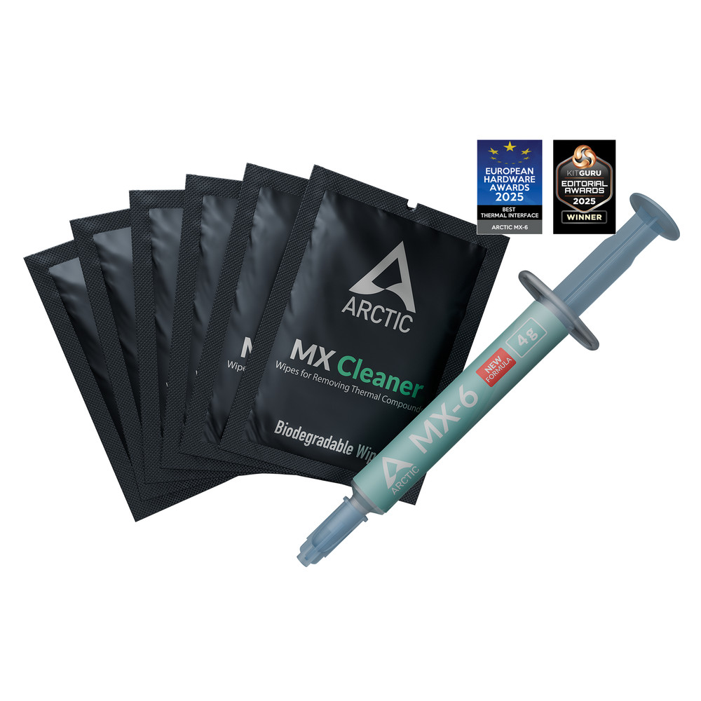 Arctic MX-6 4g + Cleaner Set CPU GPU Premium Thermal Paste incl Pads